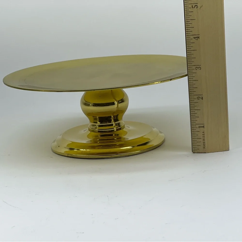 Partylite Brass Savoy Pedestal Pillar Candle Holder Decor Accent Minimalist